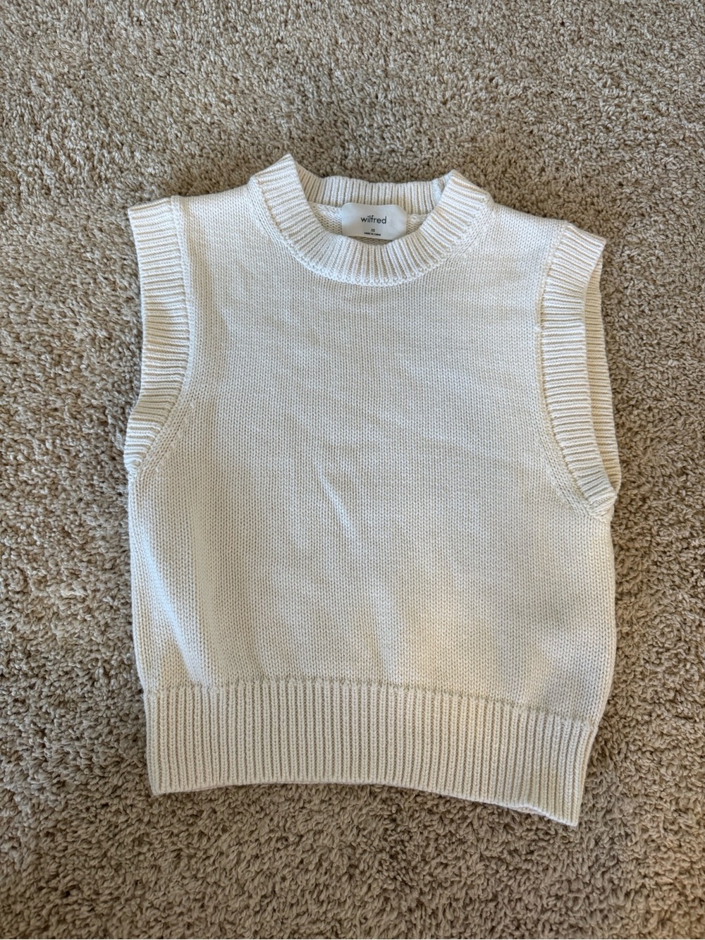 Aritzia Wilfred Cream Knit Sleeveless Sweater - Size XS